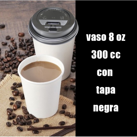 vaso kraft con tapa  8 oz...