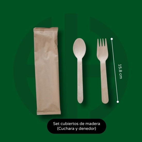 Set cuchara denedor madera...