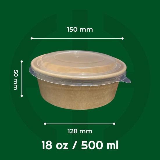 Bowl kraft 500ml con tapa...
