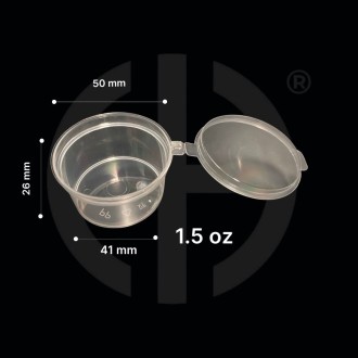 Pocillo con tapa bisagra  1.5 oz 1000 unidades