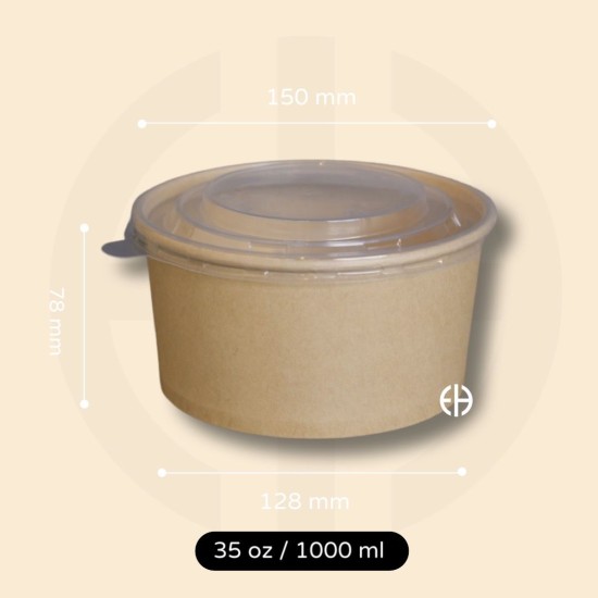 bowl kraft 1000 ml con tapa...