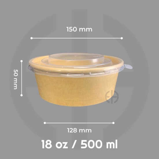 bowl kraft 500ml con tapa...