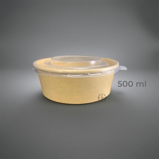 Bowl kraft 500ml con tapa...