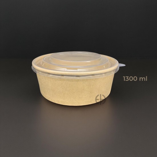 bowl kraft 1300 ml con tapa...